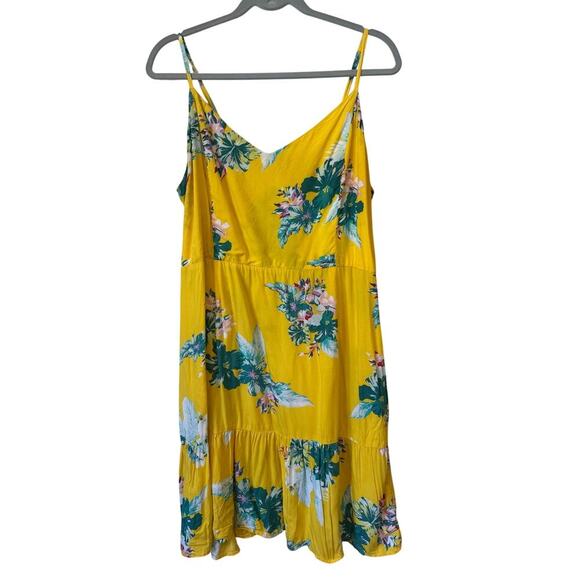 A.N.A Floral Yellow Sundress – XL – Adjustable Straps, Smocked Back - Picture 1 of 4